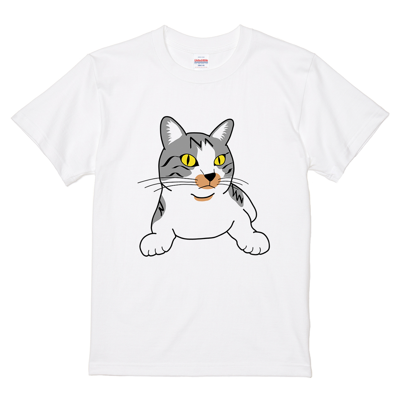 Tシャツ 【サバ白の鼻ブチ猫ちゃん】 macha_thanksデザインの通販