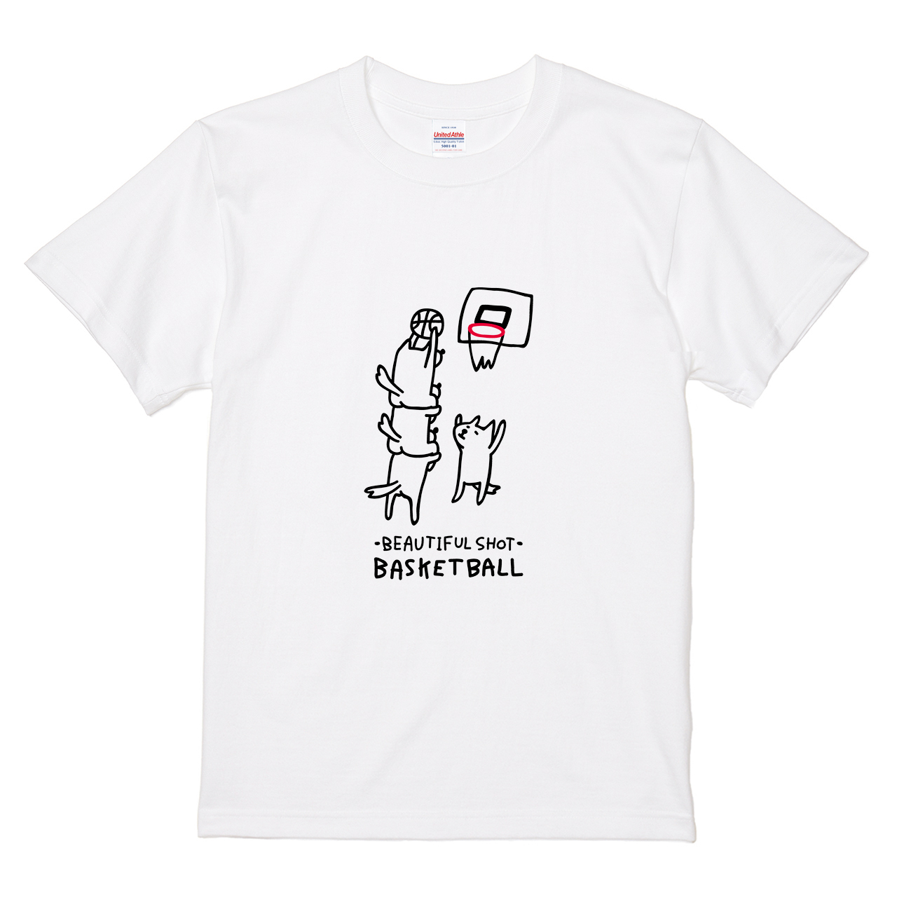 Tシャツ 【バスケとイヌの肩車ゴール】 オワリデザインの通販 | itaxes