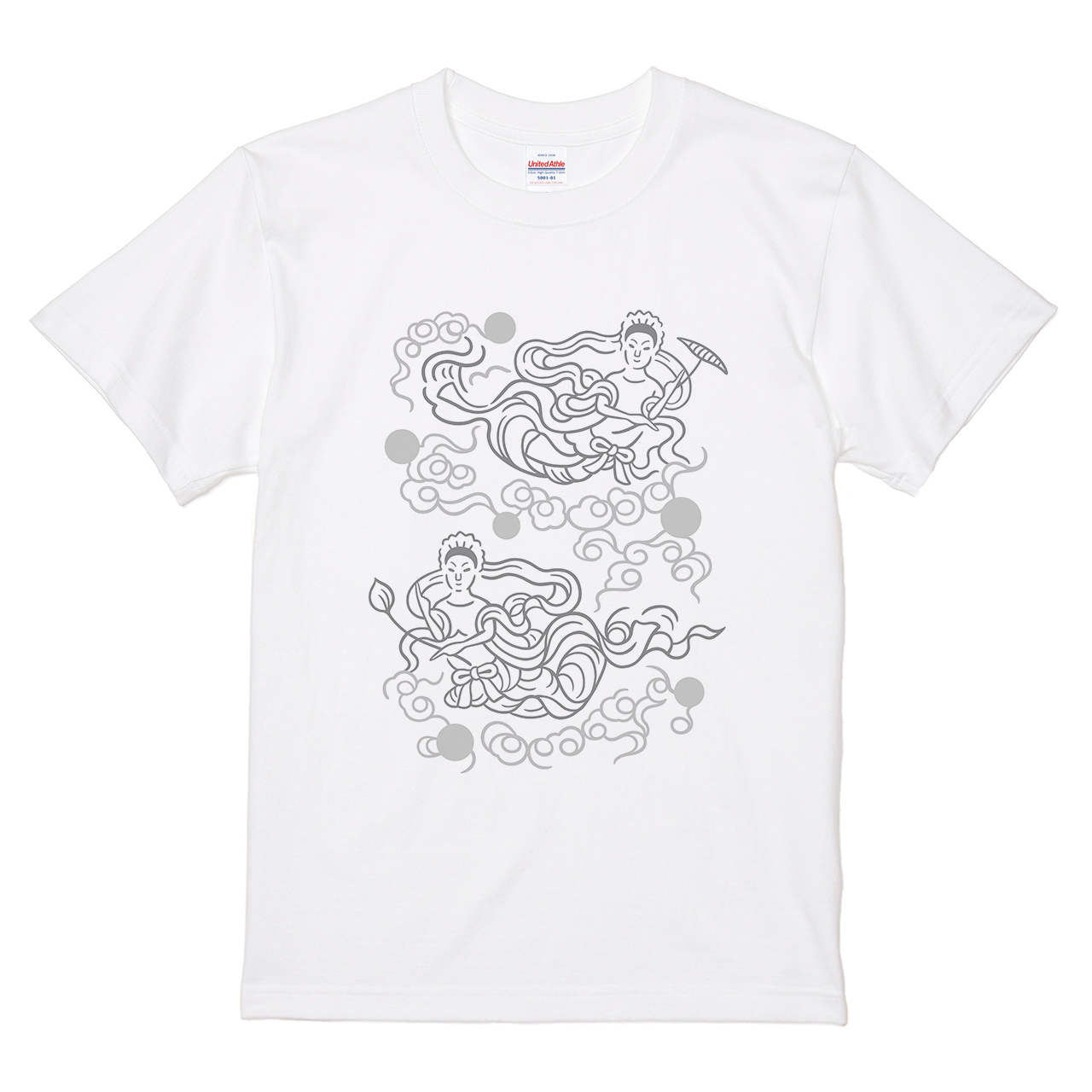 Tシャツ 【とある本堂の天人之図】 tsukamotojunkoデザインの